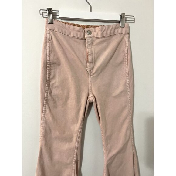Free People Pink Throw It Back Reversible Flare Jeans Size 24 - Picture 7 of 9
